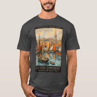 La Cote dx27Emeraude Port of Saint Malo Vintag für T-Shirt