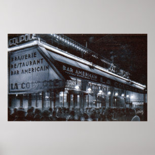La Coupole, Paris nachts Vintag Poster