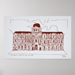 La Cour Carree Courtyard  Louvre, Paris, Frankreic Poster