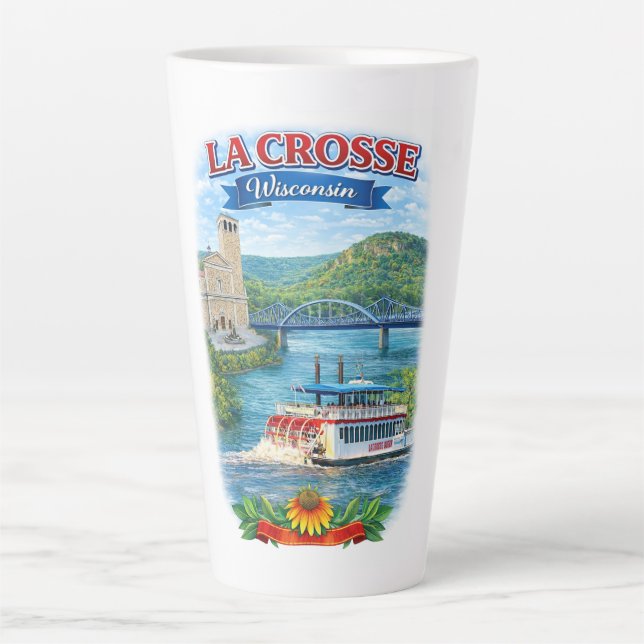 La Crosse, WI Scenic Wisconsin Latte Mug Milchtasse (Vorderseite)