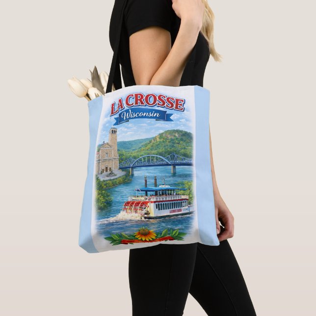La Crosse, WI Scenic Wisconsin Tote Bag (Von Nahem)