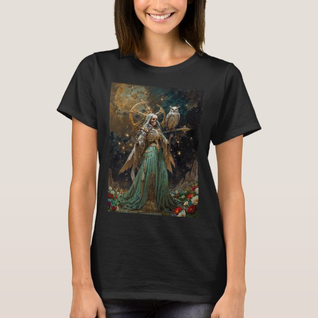 La Dama de los Huesos Sagrados Santa Muerte T-Shirt (Vorderseite)