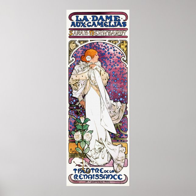 La Dame aux Camélias von Mucha Poster (Vorne)