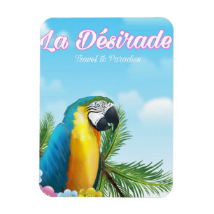 La Désirade Papagei Reiseplakat Magnet