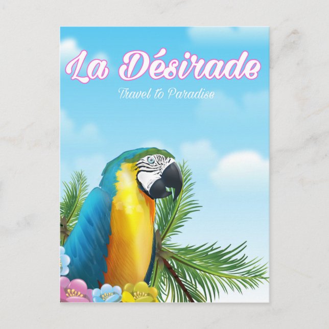 La Désirade Parrot Reiseplakat Postkarte (Vorderseite)