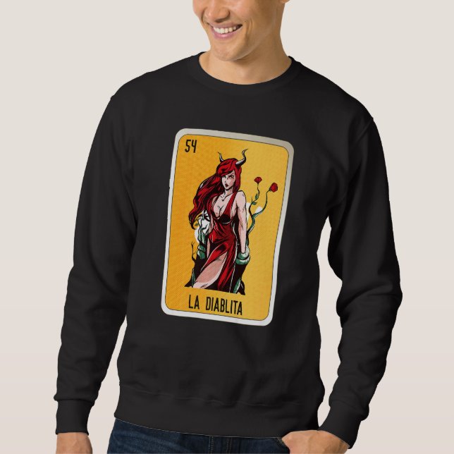 La Diablita Mexican Slang Lottery Bingo Cards   Sweatshirt (Vorderseite)