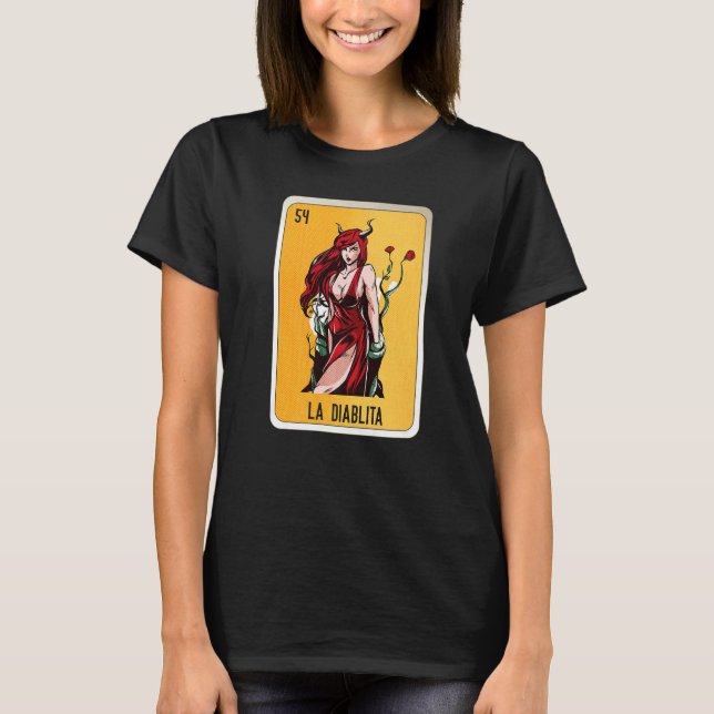 La Diablita Mexican Slang Lottery Bingo Cards   T-Shirt (Vorderseite)