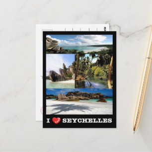 La Digue - Seychellen - I Liebe - Postkarte