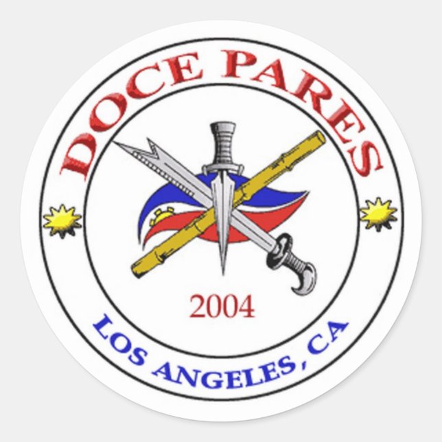 LA Doce Pares Logo Runder Aufkleber (Vorderseite)
