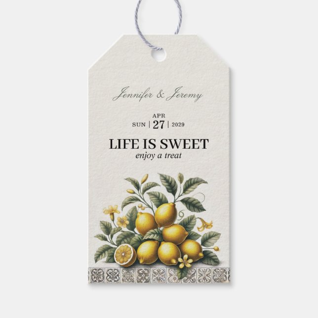 La Dolce Lemons Brautparty Geschenkanhänger (Vorderseite)