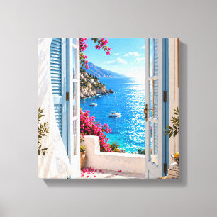 La Dolce Vita Amalfi-Küste Meerblick-Leinwand Leinwanddruck