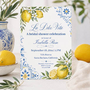 La Dolce Vita Aquarell-Limonen-Junggesellinnenabsc Einladung