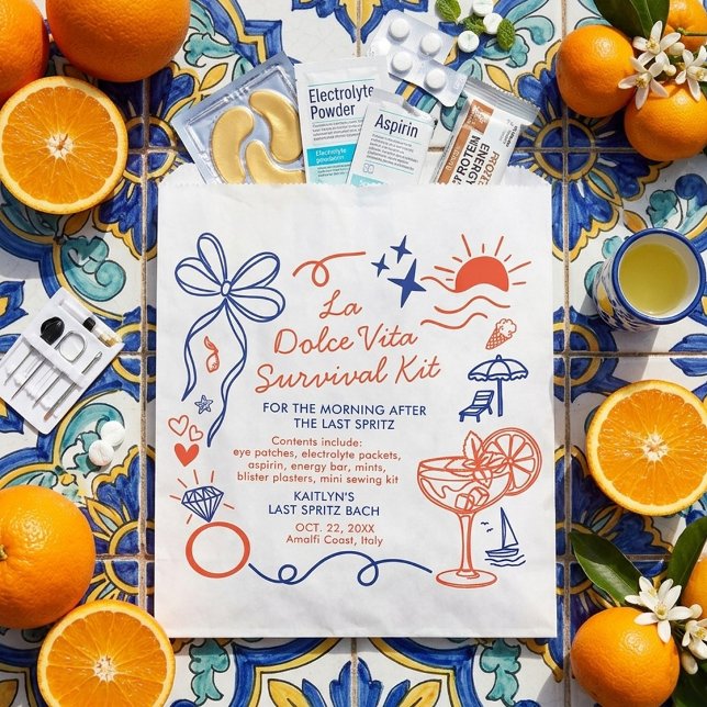 La Dolce Vita Bachelorette Party Survival Kit Geschenktütchen (Von Creator hochgeladen)