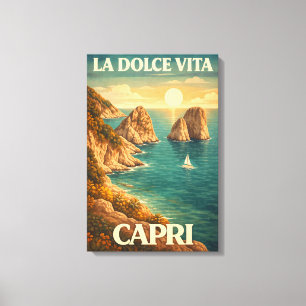 La Dolce Vita Capri Vintage Reiseposter Leinwanddruck