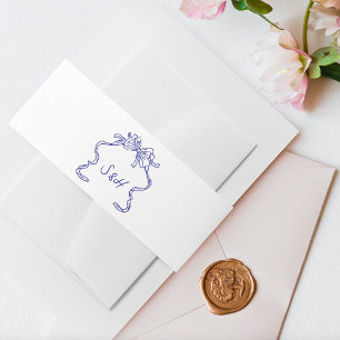 La Dolce Vita Cobalt Blue Boho Retro Wedding Einladungsbanderole