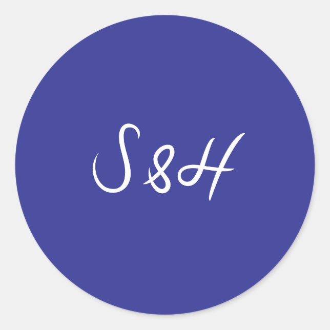 La Dolce Vita Cobalt Blue Boho Retro Wedding Runder Aufkleber (Vorderseite)