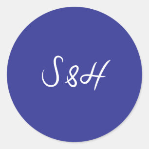 La Dolce Vita Cobalt Blue Boho Retro Wedding Runder Aufkleber