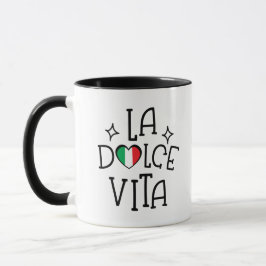 La Dolce Vita Cute Italian Flag Heart Tasse