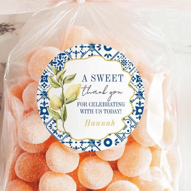 La Dolce Vita Danke an den italienischen Lemon Runder Aufkleber (Von Creator hochgeladen)