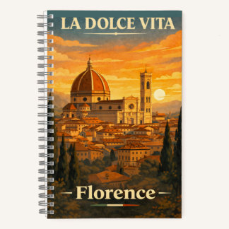 La Dolce Vita - Florance Vintage Travel Poster Notizbuch
