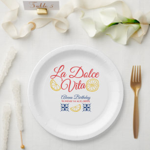 La dolce vita Geburtstag für jedes Alter Pappteller