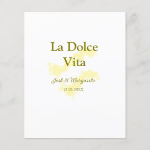 La Dolce Vita gelbe Hochzeitsgesellschaft Name Dat