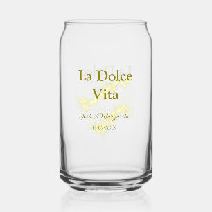 La Dolce Vita gelbe Hochzeitsgesellschaft Name Dat Dosenglas