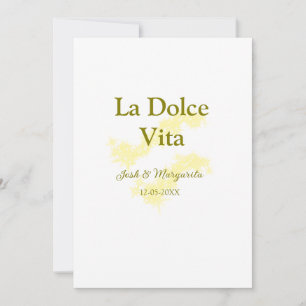 La Dolce Vita gelbe Hochzeitsgesellschaft Name Dat Einladung