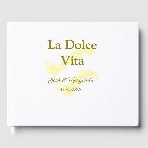 La Dolce Vita gelbe Hochzeitsgesellschaft Name Dat Gästebuch