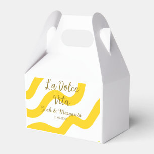 La Dolce Vita gelbe Hochzeitsgesellschaft Name Dat Geschenkschachtel