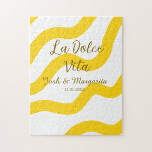 La Dolce Vita gelbe Hochzeitsgesellschaft Name Dat Puzzle
