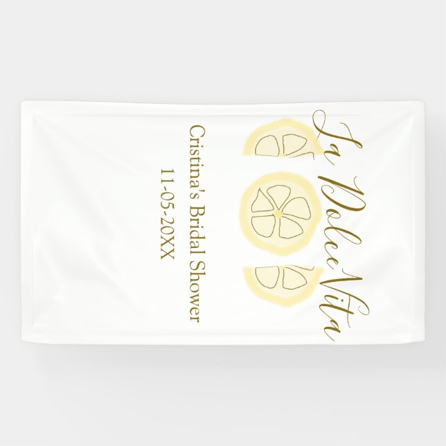 La Dolce Vita gelbe Zitronen-Junggesellinnenparty  Banner (Horizontal)
