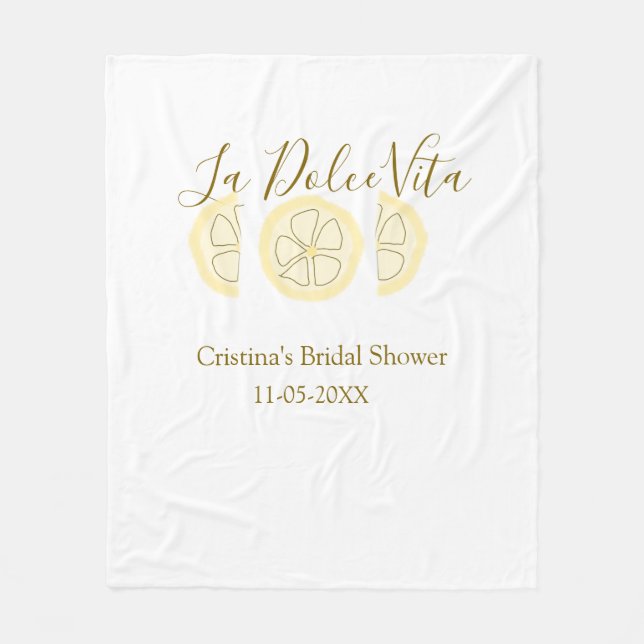 La Dolce Vita gelbe zitronen-junggesellinnenparty  Fleecedecke (Vorderseite)