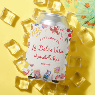 La Dolce Vita gestreifte italienische Geburtstags- Dosenkühler