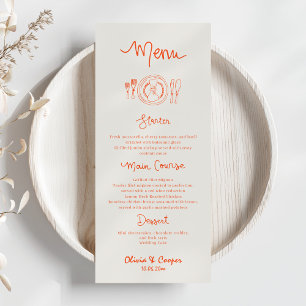 La Dolce Vita Hand Drawn Wedding Menükarte