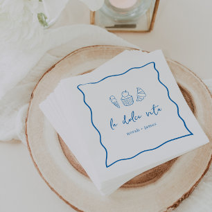 "La Dolce Vita" Handgeschriebenes Brautparty Serviette