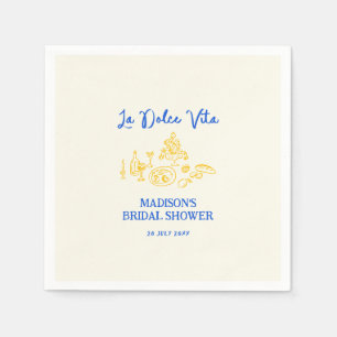 La Dolce Vita handgezeichnete Brautparty Serviette