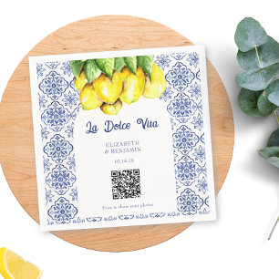 La Dolce Vita Hochzeits-Mittelmeer-Foto-Sharing-QR Serviette