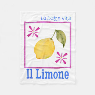 La Dolce Vita Il Limone T-Shirt Italienisches Lemo Fleecedecke
