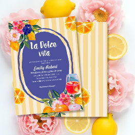 La Dolce Vita Italia Lemon Brautparty Einladung