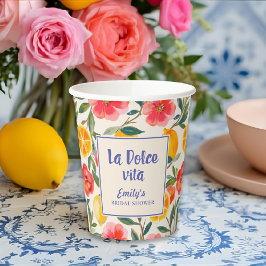La Dolce Vita Italia Lemon Brautparty Pappbecher