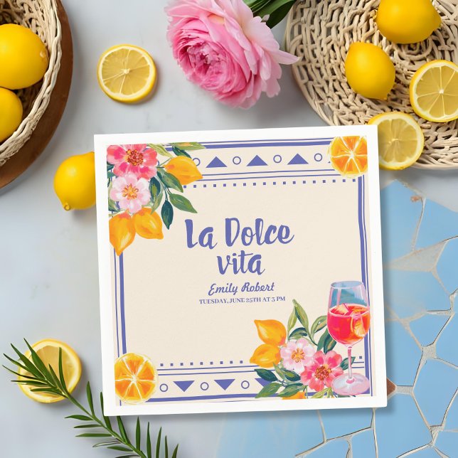 La Dolce Vita Italia Lemon Brautparty Serviette (Von Creator hochgeladen)