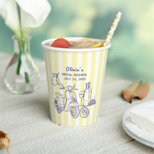 La Dolce Vita Italia Lemon Gelbes Brautparty Pappbecher