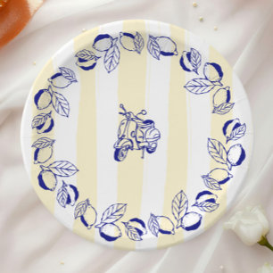 La Dolce Vita Italia Lemon Gelbes Brautparty Pappteller