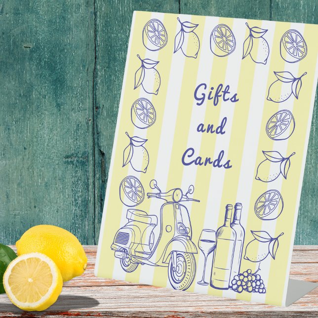 La Dolce Vita Italia Lemon Gelbes Brautparty Sockelschild (Von Creator hochgeladen)