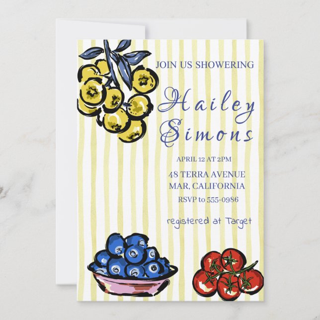 La Dolce Vita Italia Lemon Yellow Einladung (Vorderseite)