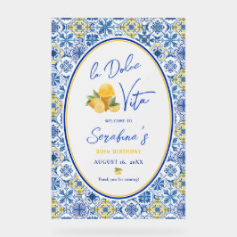 La Dolce Vita Italian Birthday Party Frosted Acrylschild