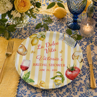 La Dolce Vita Italian Bridal Shower  Pappteller