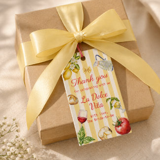 La Dolce Vita Italian Bridal Shower Thank you Geschenkanhänger