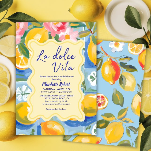 La dolce vita Italian Lemon Brautparty Einladung (Von Creator hochgeladen)